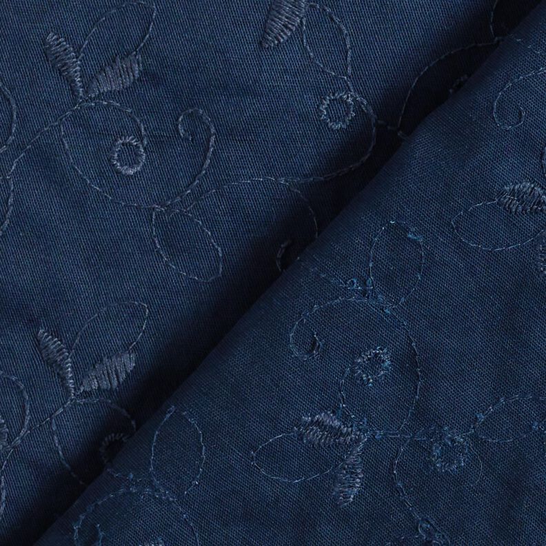 Tendril embroidery stretch gabardine – navy blue,  image number 4
