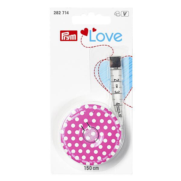 roller tape measure150cm | Prym Love – pink,  image number 1