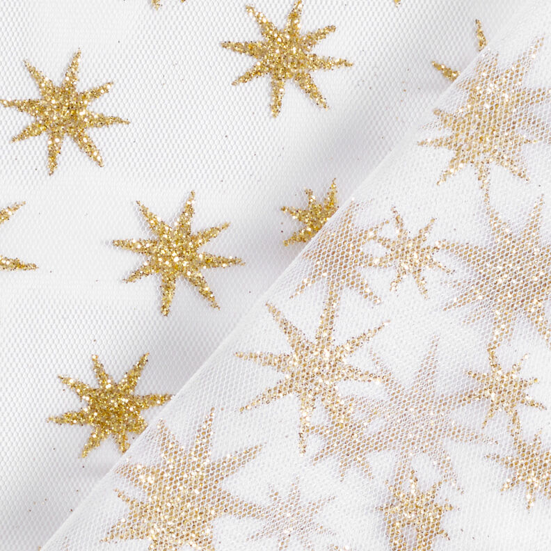 Tulle glitter stars – white/gold,  image number 4