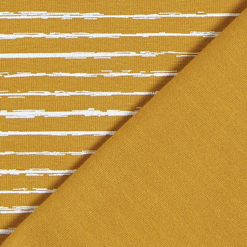 Cotton Jersey Scribble Stripes – mustard,  image number 4