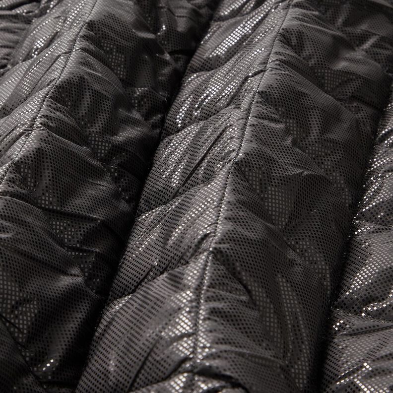 Quilted Fabric subtle sheen diamonds – black,  image number 2