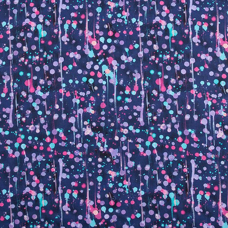 Softshell dripping blobs Digital Print – navy blue/intense pink,  image number 1