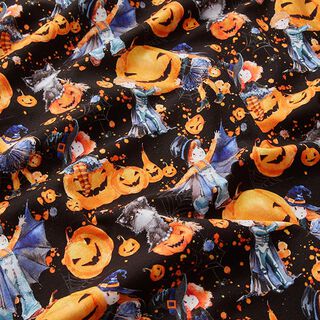 Cotton Jersey Halloween Digital Print – black, 