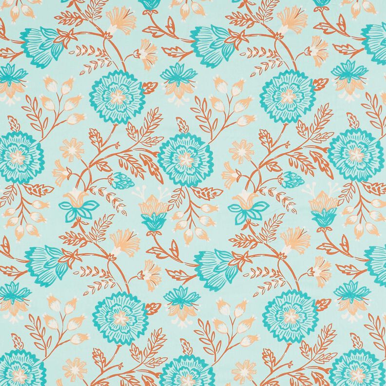 Viscose Voile Tiffany Flowers – light turquoise, image number 1