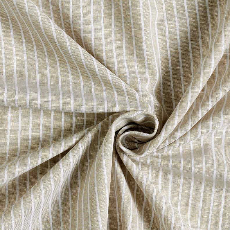 Linen Cotton Blend broad stripes &ndash; dark beige/white,  image number 3