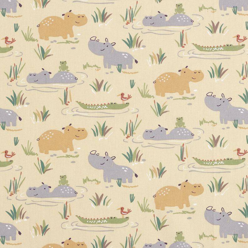 Cotton Poplin bathing fun for jungle animals – pastel green,  image number 1
