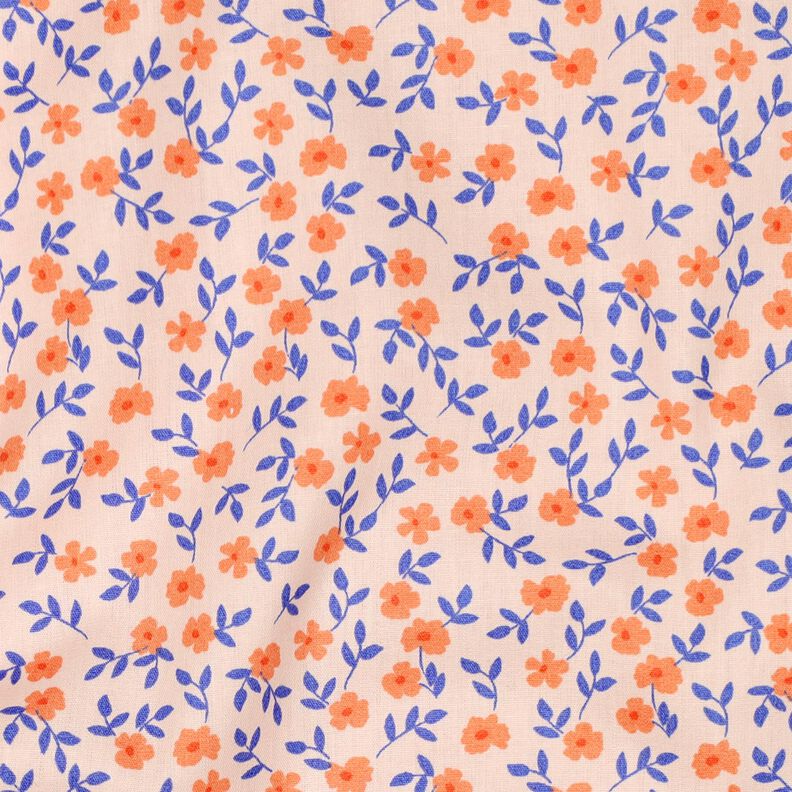 GOTS Cotton Poplin Ditsy Flowers | Poppy Fabrics – natural/peach orange, image number 3