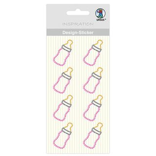 Baby Girl Bottle Design Stickers [ 8 pieces ] – pink/yellow, 