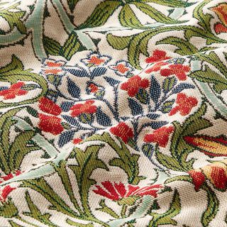 Decor Fabric Tapestry Fabric floral art nouveau motif – cream/light green, 