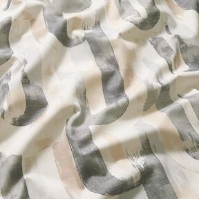 Decor Fabric Half Panama artistic arches – light beige/grey, 