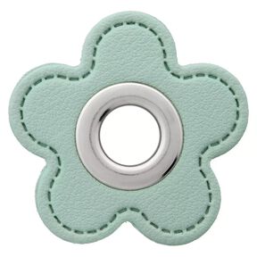 Imitation Leather Eyelet Patch Flower | Prym – mint, 