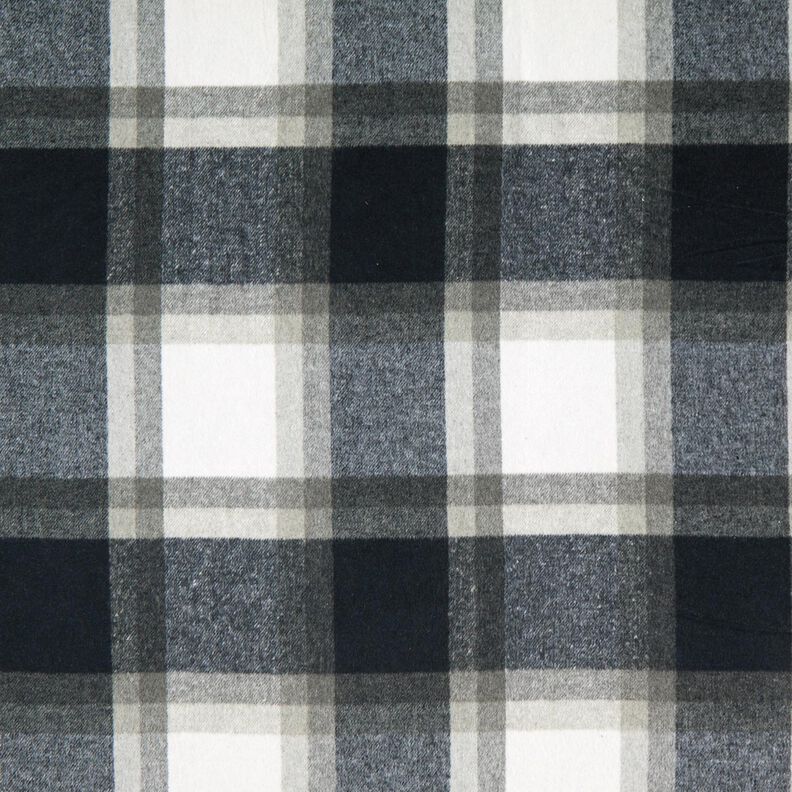 Coat Fabric Large Checks – midnight blue/light grey, image number 1