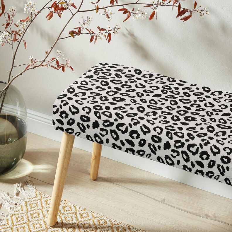 Decor Fabric Jacquard leopard print – ivory/black,  image number 6