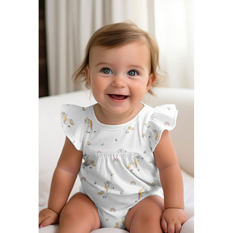 GOTS Cotton Jersey unicorns Digital Print | by Poppy – white,  image number 6
