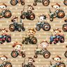 Cotton Jersey Tractor with animals Digital Print – anemone/almond,  thumbnail number 1