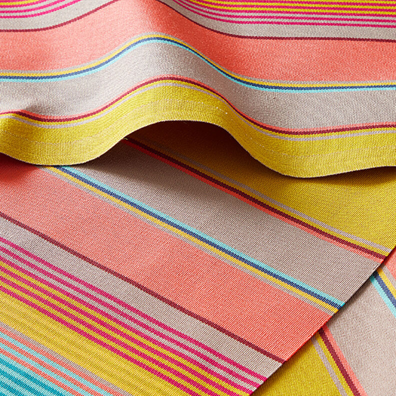 Outdoor Fabric Canvas Stripes – salmon/mustard,  image number 6