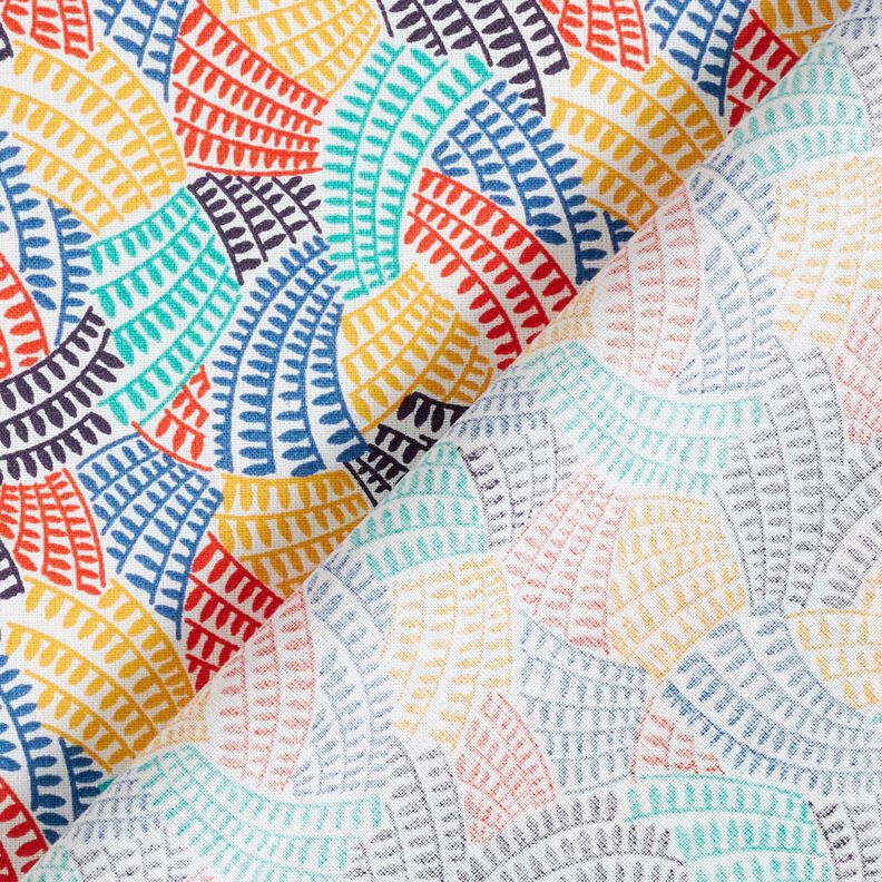 Cotton Cretonne Abstract arches – white/eucalyptus, image number 4