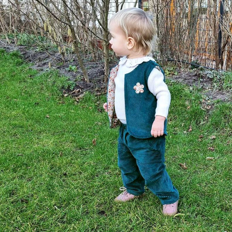 Chunky Corduroy pre-washed Plain – petrol,  image number 7