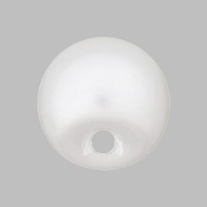 Shiny Poly Pearl Button - white,  image number 2