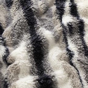 abstract stripes faux fur – offwhite/midnight blue, 