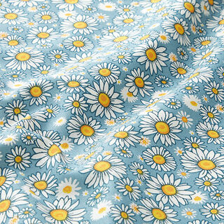 Cotton Cretonne scattered daisies – light blue/white, 