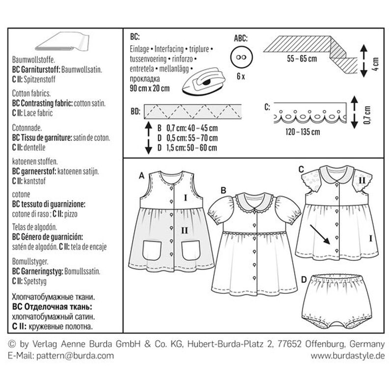 Infants' Dress / Panties, Burda 9357,  image number 9