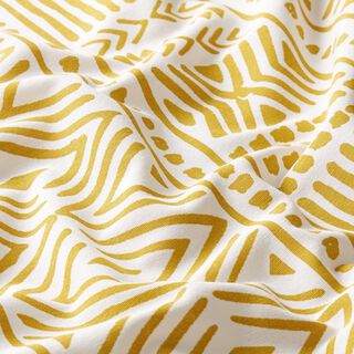 Canvas Decor Fabric Ethnic – mustard/white, 