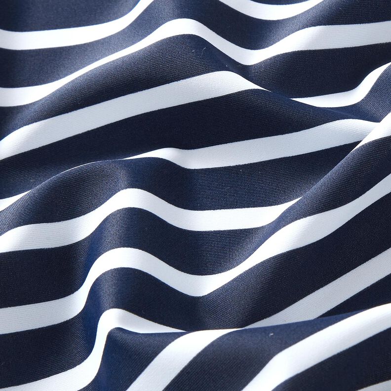 Swimsuit Fabric Nautical Stripes – midnight blue/white,  image number 2