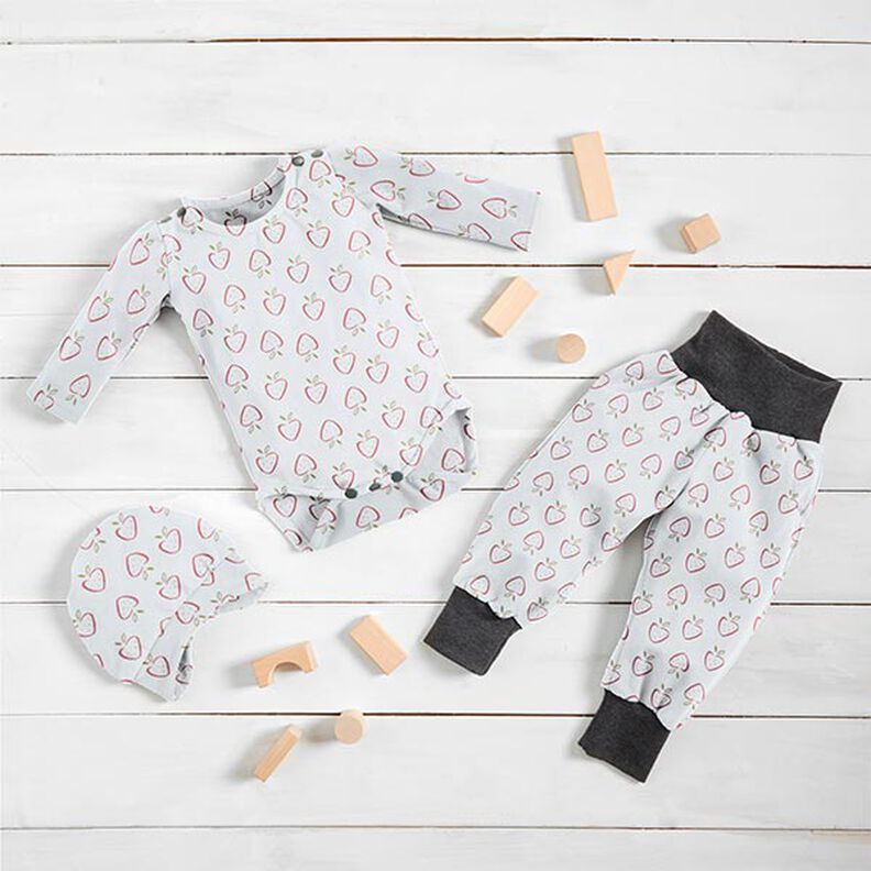 Cotton Jersey Stylised Strawberries – white/pink, image number 5