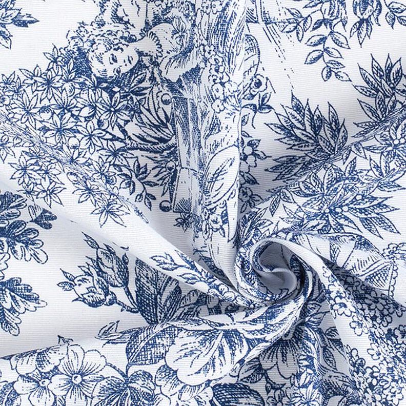 Decor Fabric Canvas romance – white/blue,  image number 3