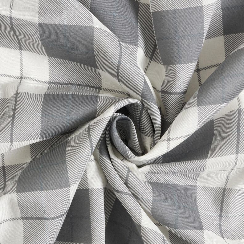 Checked fine cotton fabric – light grey/white,  image number 3