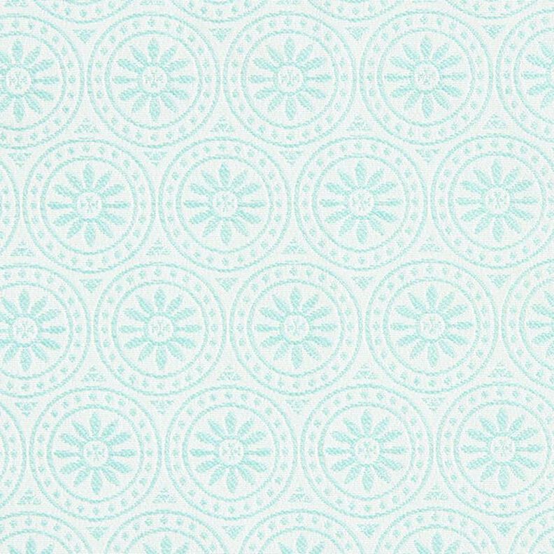 Outdoor fabric Jacquard Circle Ornaments – mint/offwhite,  image number 1
