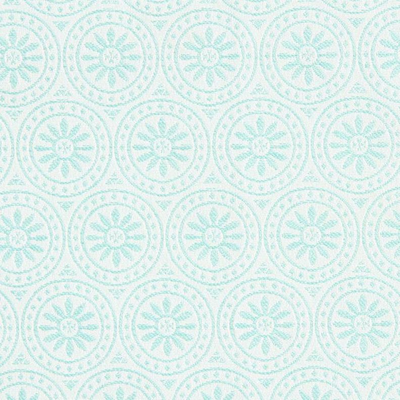 Outdoor fabric Jacquard Circle Ornaments – mint/offwhite,  image number 1