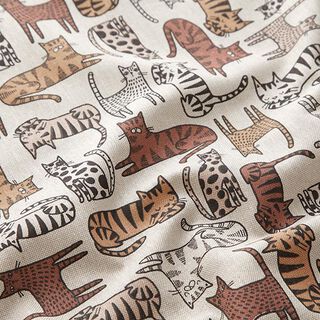 Decor Fabric Half Panama cats – natural, 