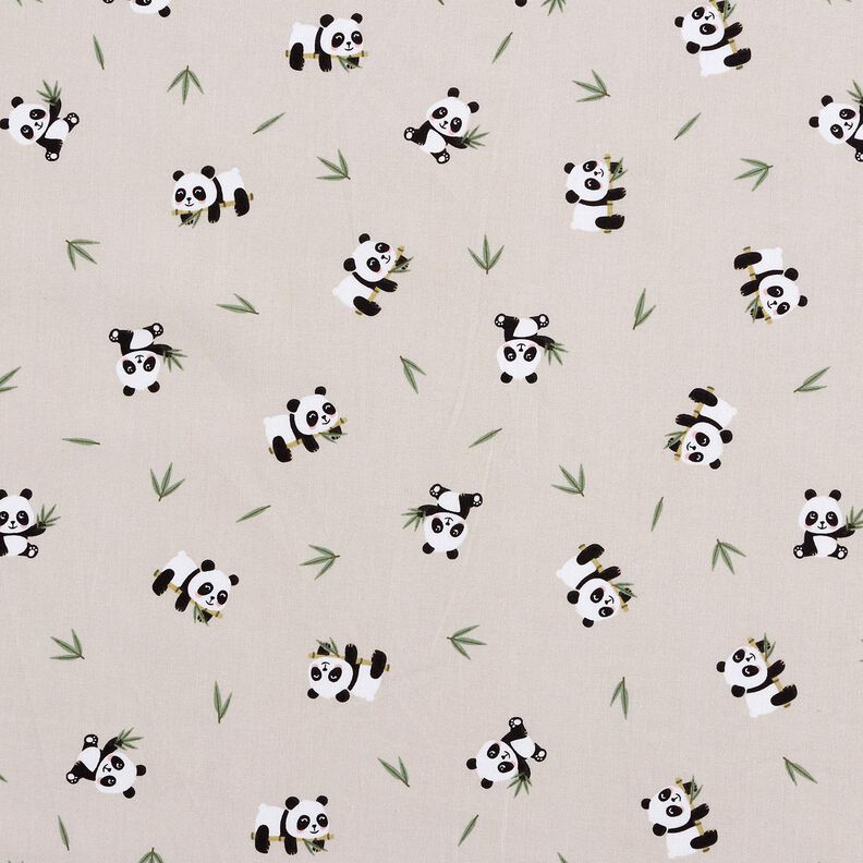 Cotton Cretonne cute panda bear – natural,  image number 1