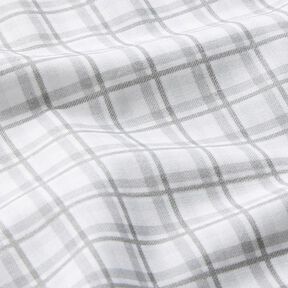 Double Check Cotton Poplin – white/silver grey, 