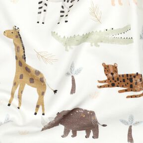 Cotton Jersey Steppe Animals Digital Print | Poppy Fabrics – ivory/dark brown, 