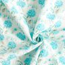 Delicate hydrangeas linen blend – ivory/light turquoise,  thumbnail number 3