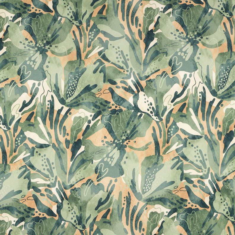 Satin crepe sea flowers – reed/beige,  image number 1