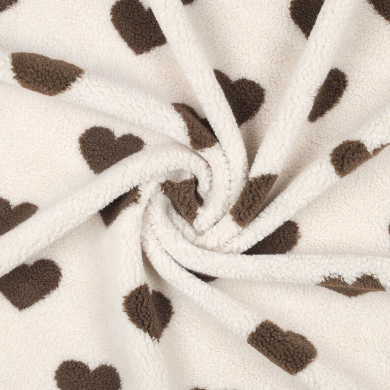 Teddy Fur Hearts | by Poppy – natural/dark brown, image number 3