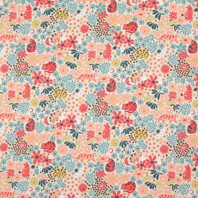 Cotton Poplin Cats on the Flower Meadow – natural, 