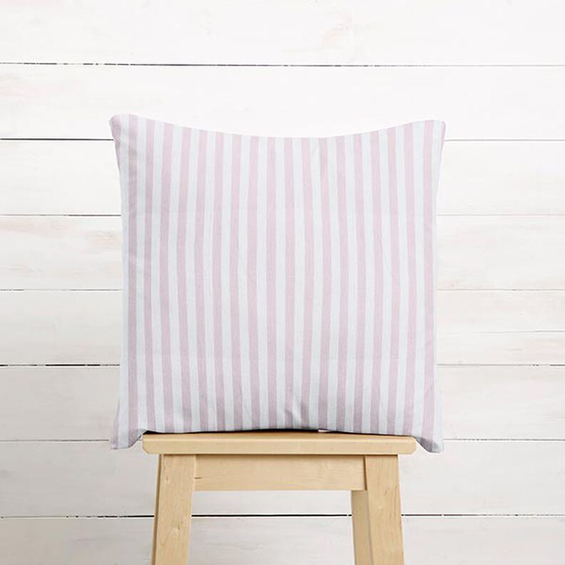 Decor Fabric Half Panama Vertical stripes – rosé/white,  image number 7