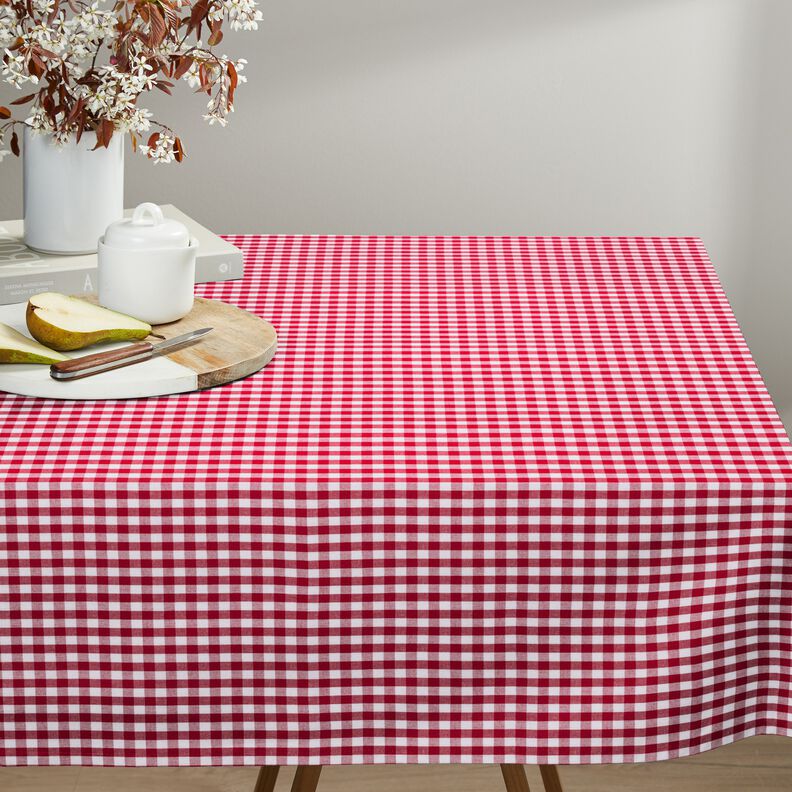 Cotton Vichy check 1 cm – red/white,  image number 7