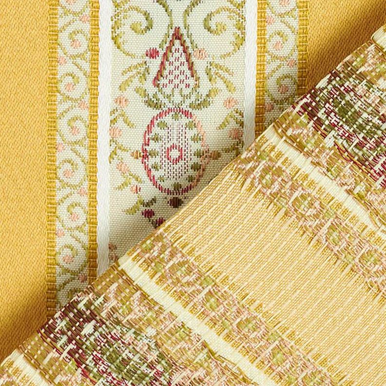 Biedermeier Stripes Jacquard Furnishing Fabric – cream/yellow,  image number 3