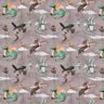 Cotton Jersey Watercolour dragons Digital Print – dark taupe,  thumbnail number 1