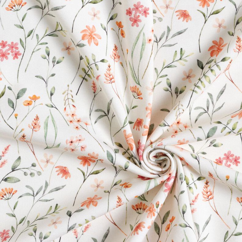 GOTS Cotton Jersey wildflower meadow Digital Print – ivory, image number 3