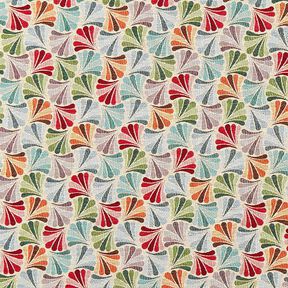 Decor Fabric Tapestry Fabric Colourful Fans – light beige/blue | Remnant 50cm, 