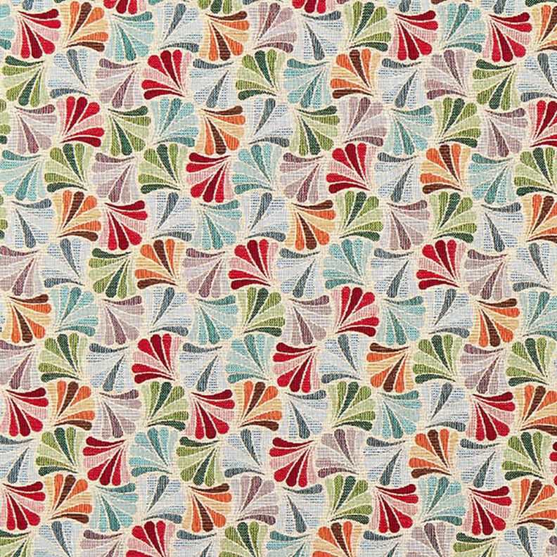 Decor Fabric Tapestry Fabric Colourful Fans – light beige/blue | Remnant 50cm, image number 1