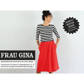 FRAU GINA - Wrap-look skirt with side seam pockets, Studio Schnittreif  | XS -  XL, 