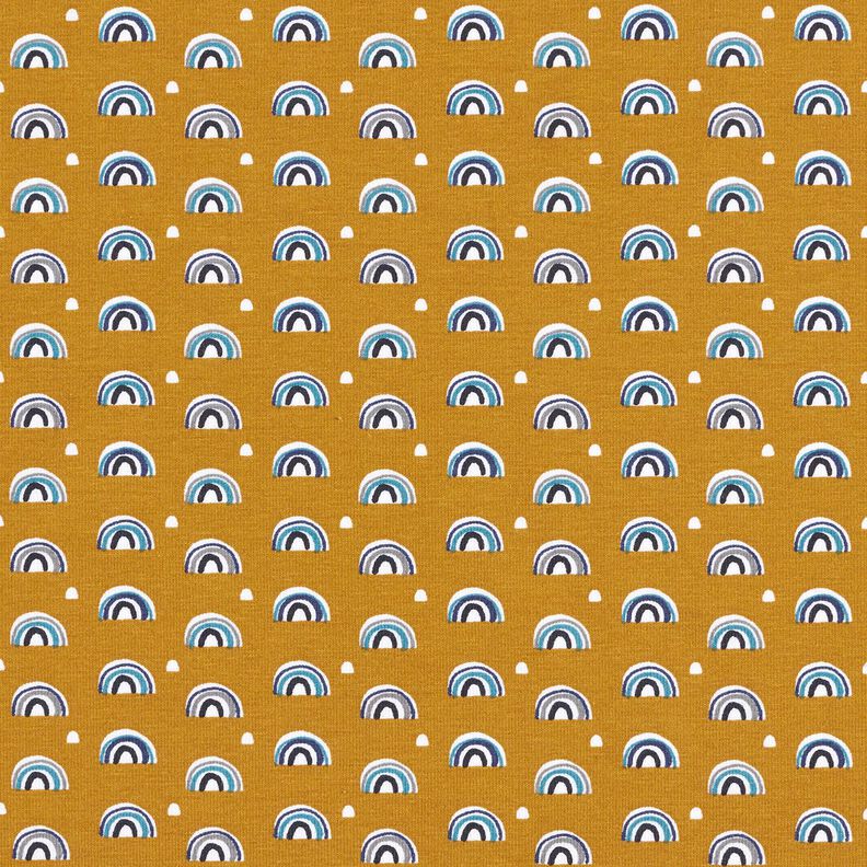 Cotton Jersey little rainbows – mustard,  image number 1
